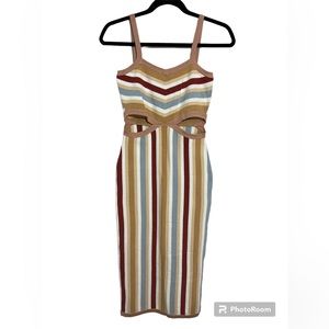 VICI Small Striped Sweater Dress NWT peek-a-boo waist